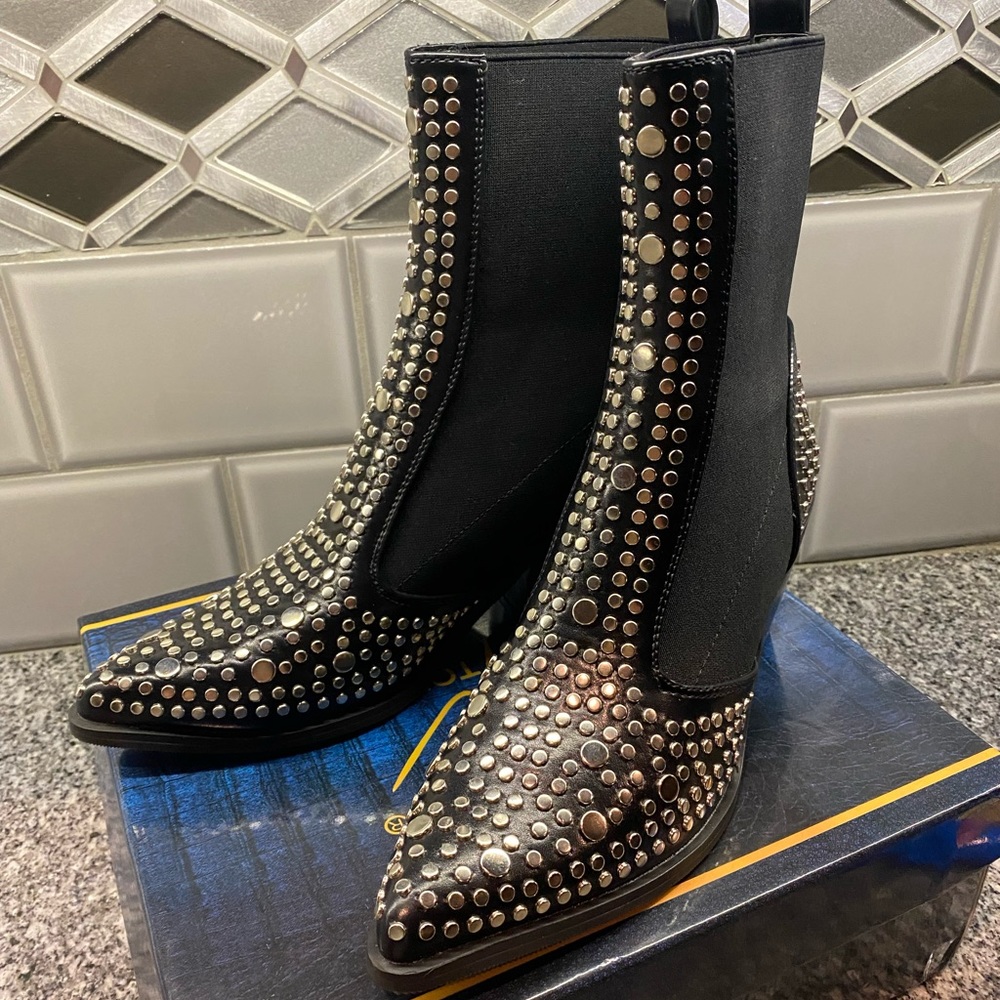 Black Studded Ankle Boot